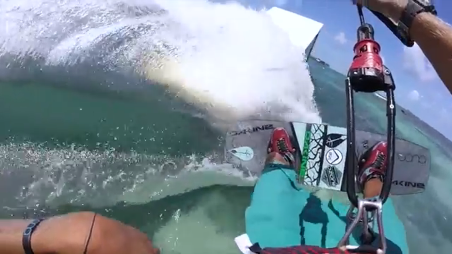 Pro kiteboarding and vlogger Jake Kelsick Uses The Grill Mount to shoot POV Kitesurfing