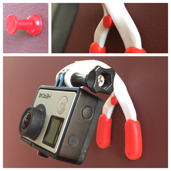The GoPro Wall Mount, created with a thumbtack and a Grill Mount