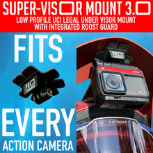 Super-Visor 3.0 Low Profile Under Visor Insta360, GoPro, DJI, Garmin Mount - Black
