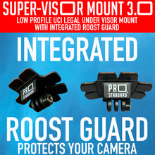 Super-Visor 3.0 Low Profile Under Visor Insta360, GoPro, DJI, Garmin Mount - Black