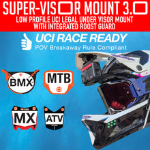 Super-Visor 3.0 Low Profile Under Visor Insta360, GoPro, DJI, Garmin Mount - Black