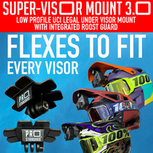 Super-Visor 3.0 Low Profile Under Visor Insta360, GoPro, DJI, Garmin Mount - Black