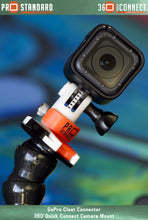 360 Quick Connect GoPro Cleat Connector for GoPro Cameras and 360 Quick Connect Camera Mount on a GoPro Jaws Mount with a GoPro hero 5 Session