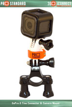 360 Quick Connect 2 Tine GoPro Connector and 360 Quick Connect Camera Mount on a GoPro Handlebar Mount