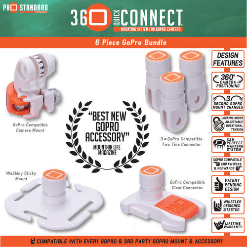 360 Quick Connect 6 Piece Bundle-GoPro Compatible